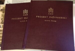 Okładka bordowa z napisem PROJEKT INŻYNIERSKI