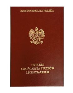 dyplom ukończenia studiów licencjackich