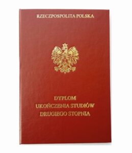 dyplom ukończenia studiów drugiego stopnia