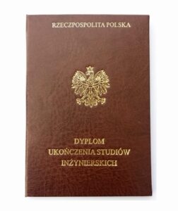 dyplom ukończenia studiów inzynierskich