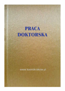 okładka złota praca doktorska niebieski napis
