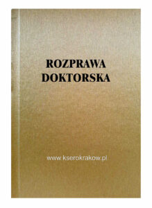 okładka złota rozprawa doktorska czarny napis