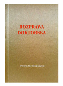 okładka złota rozprawa doktorska czerwony napis