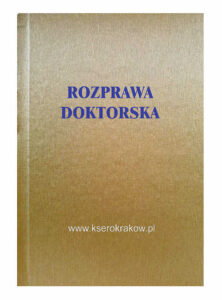 okładka złota rozprawa doktorska niebieski napis