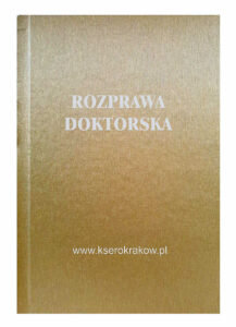 okładka złota rozprawa doktorska srebrny napis