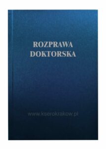 rozprawa doktorska okładka techno granatowa srebrny