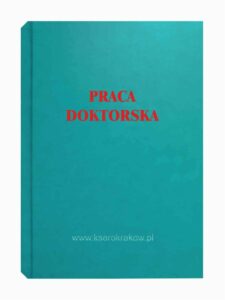 turkusowa okladka praca doktorska czerwony napis