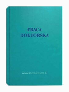 turkusowa okladka praca doktorska niebieski napis